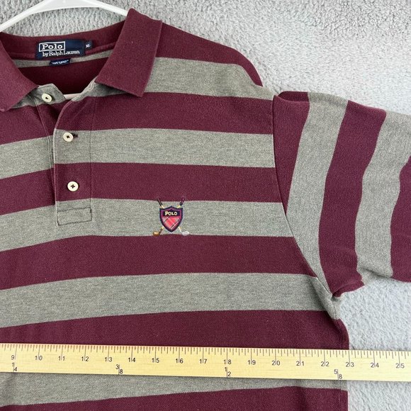 VINTAGE POLO RALPH LAUREN MEN’S SHIRT Size XL Striped Rugby Polo - Picture 5 of 8